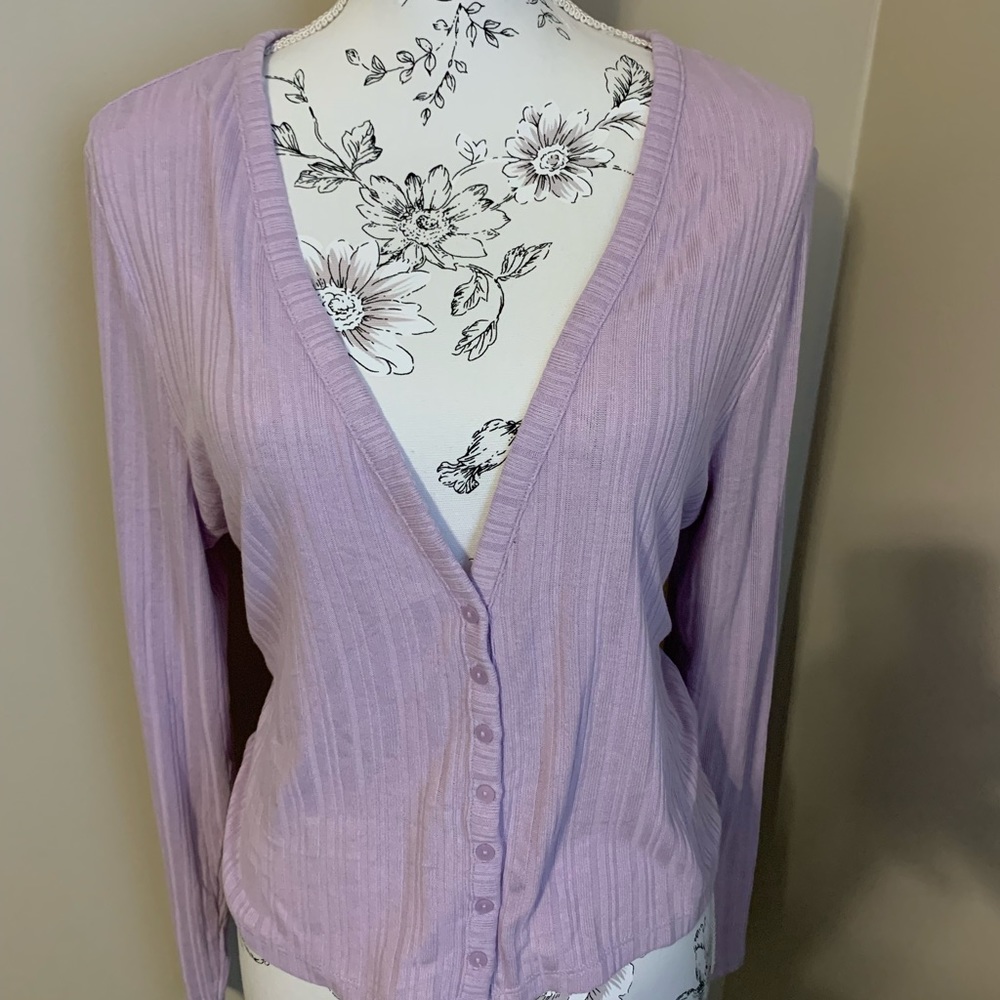 H&M Lilac Ribbed Cardigan - Picture 2 of 4